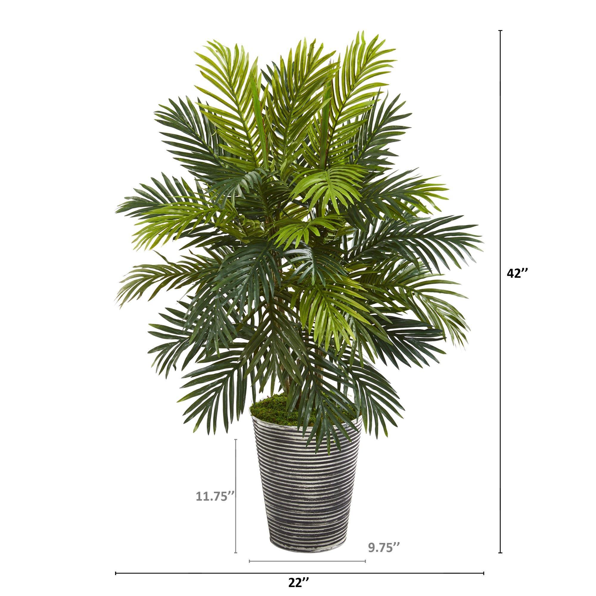 3.5’ Areca Palm Artificial Plant in Tin Planter