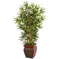 3.5’ Bamboo Tree in Wooden Decorative Planter
