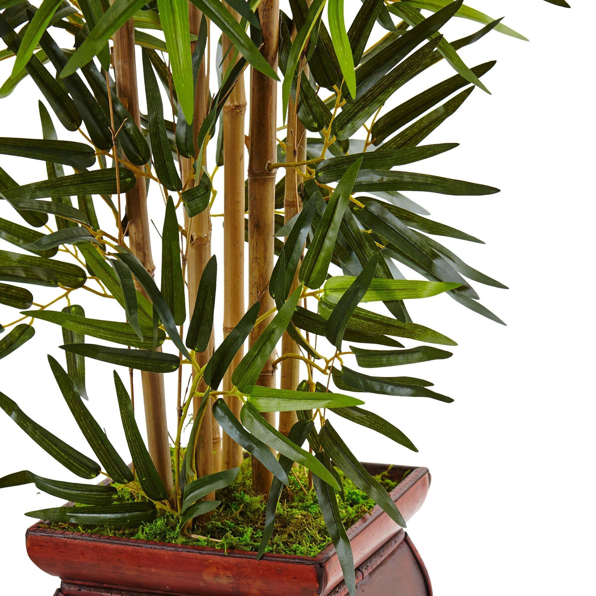 3.5’ Bamboo Tree in Wooden Decorative Planter