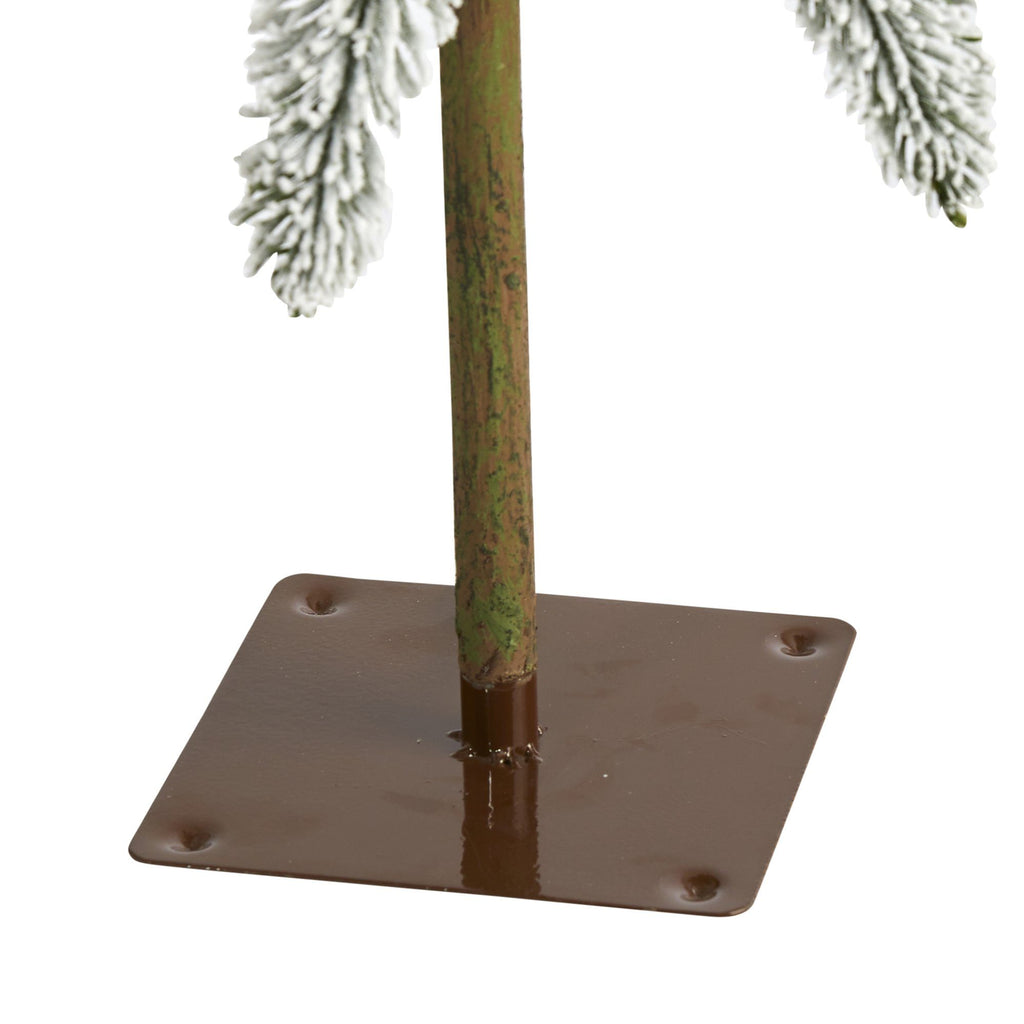 3.5’ Flocked Washington Alpine Christmas Tree with 50 White Warm LED lights and 168 Bendable Branches