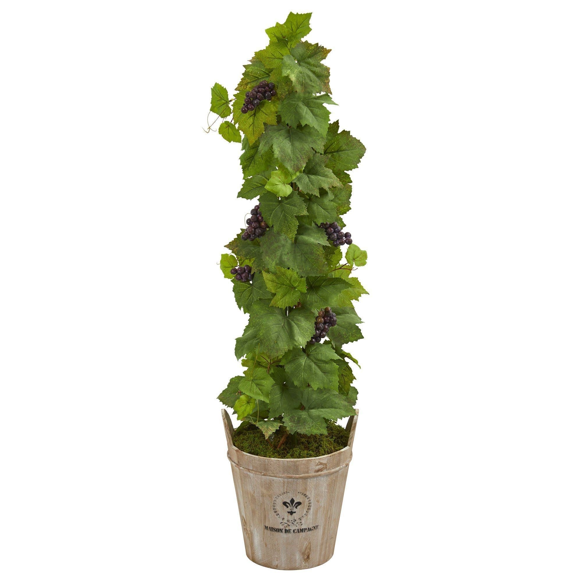 3.5’ Grape Artificial Plant in Barrel Planter