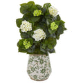 35” Hydrangea Artificial Plant in Decorative Vase