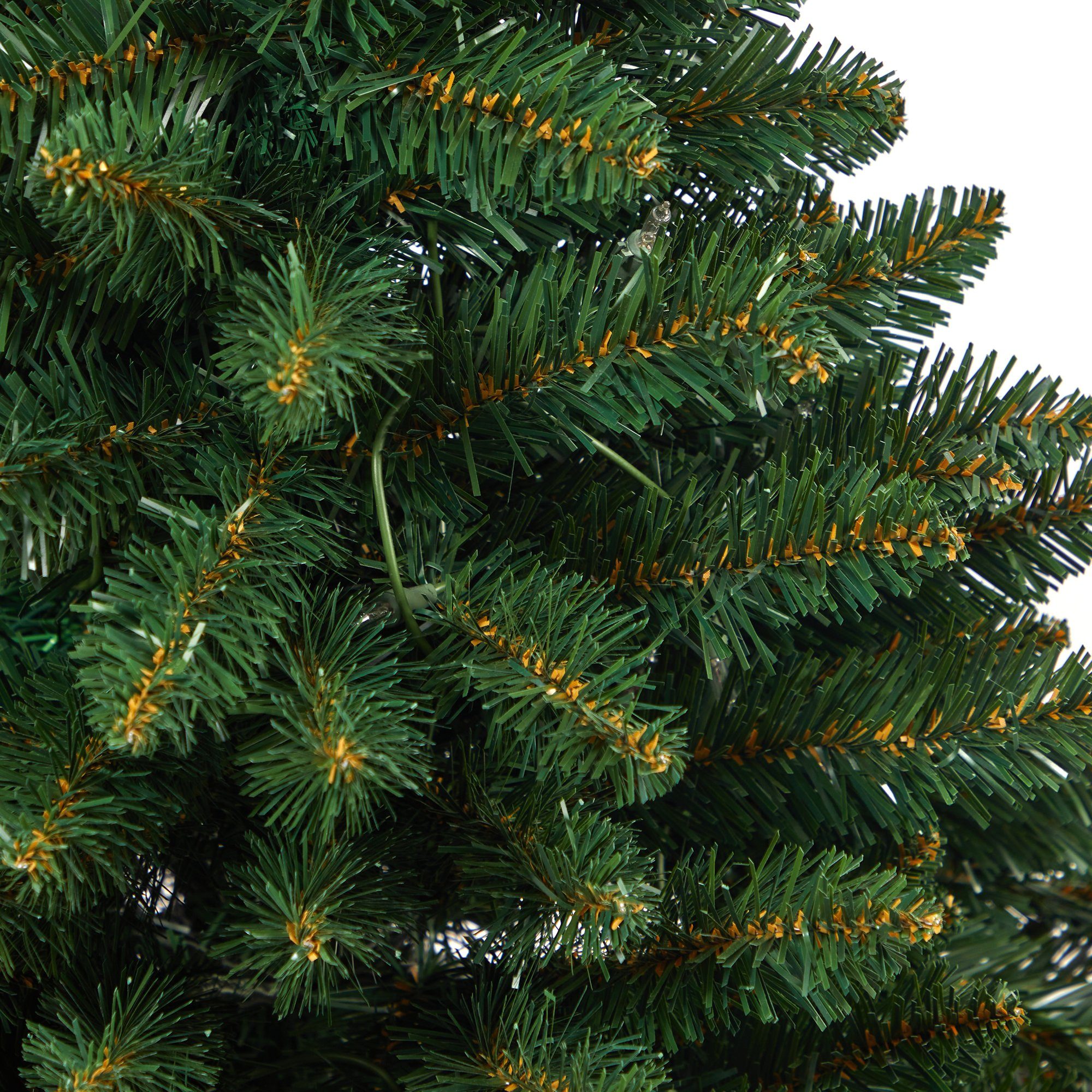 3.5’ Northern Rocky Spruce Artificial Christmas Tree with 50 Clear Lights and 154 Bendable Branches in Gray Planter with Stand