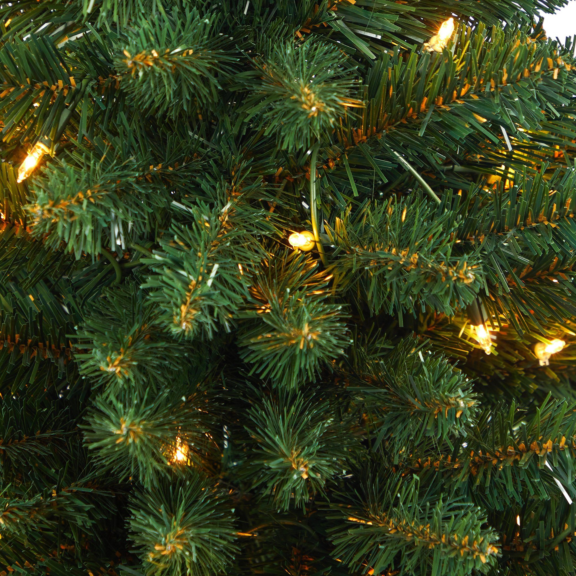 3.5’ Northern Rocky Spruce Artificial Christmas Tree with 50 Clear Lights and 154 Bendable Branches in Sand Colored Urn