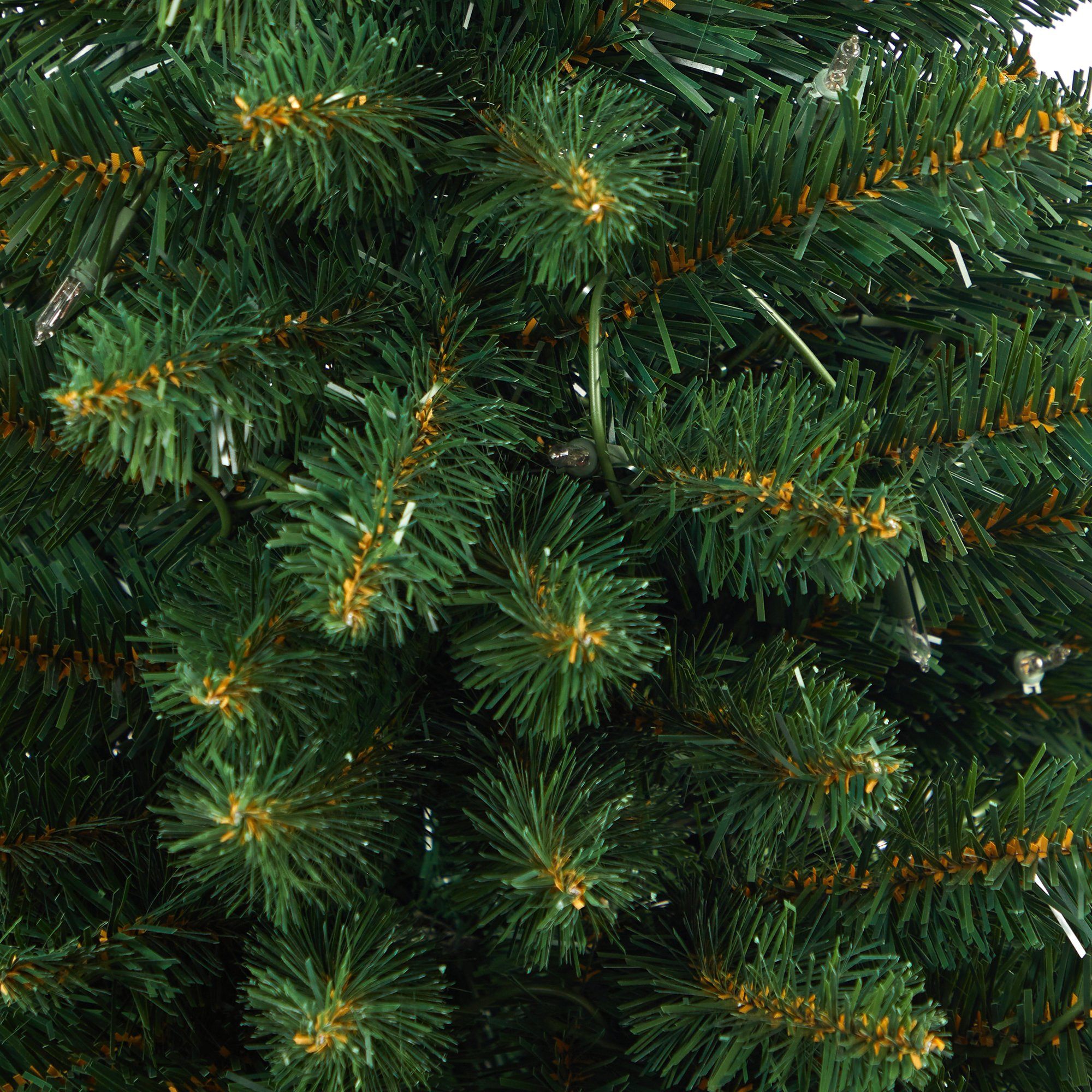 3.5’ Northern Rocky Spruce Artificial Christmas Tree with 50 Clear Lights and 154 Bendable Branches in Sand Colored Urn