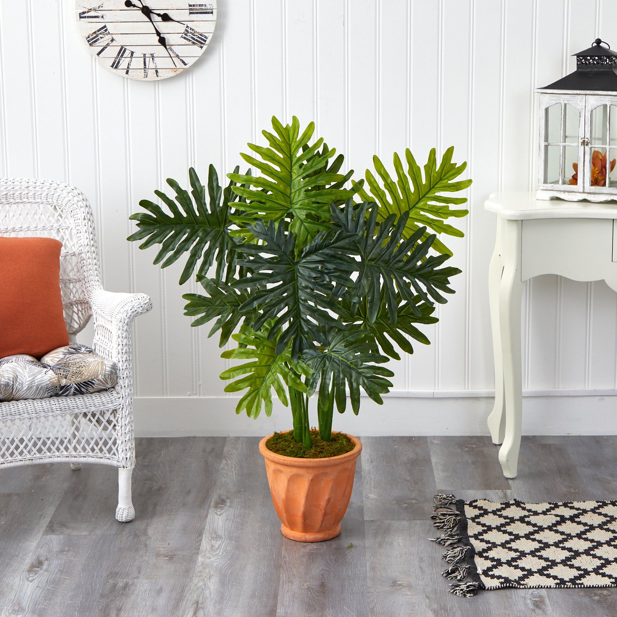 3.5’ Philodendron Artificial Plant in Terra-Cotta Planter (Real Touch)