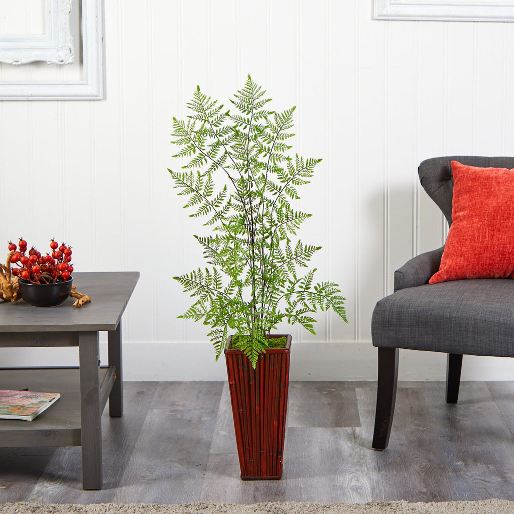3.5’ Ruffle Fern Artificial Tree in Bamboo Planter