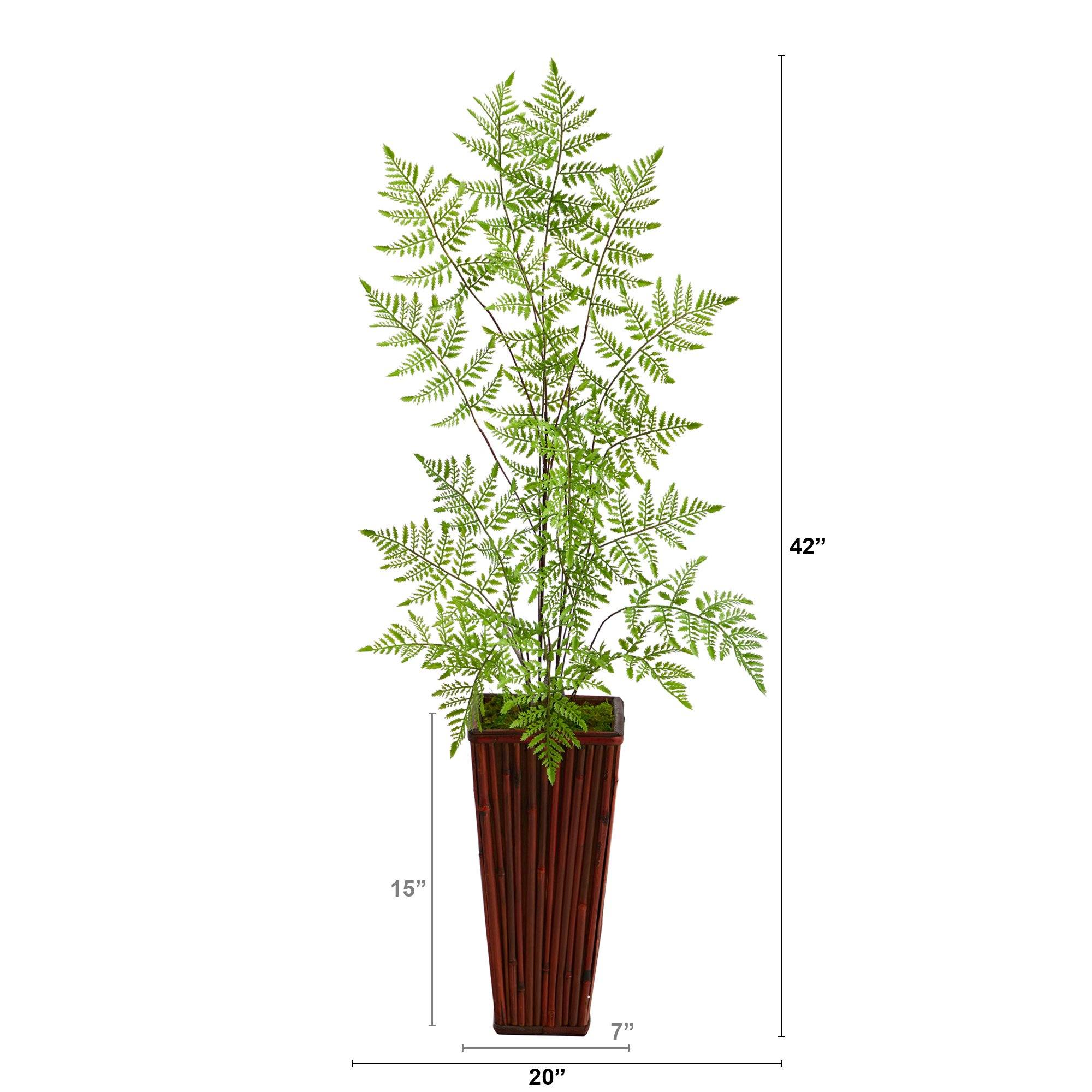 3.5’ Ruffle Fern Artificial Tree in Bamboo Planter