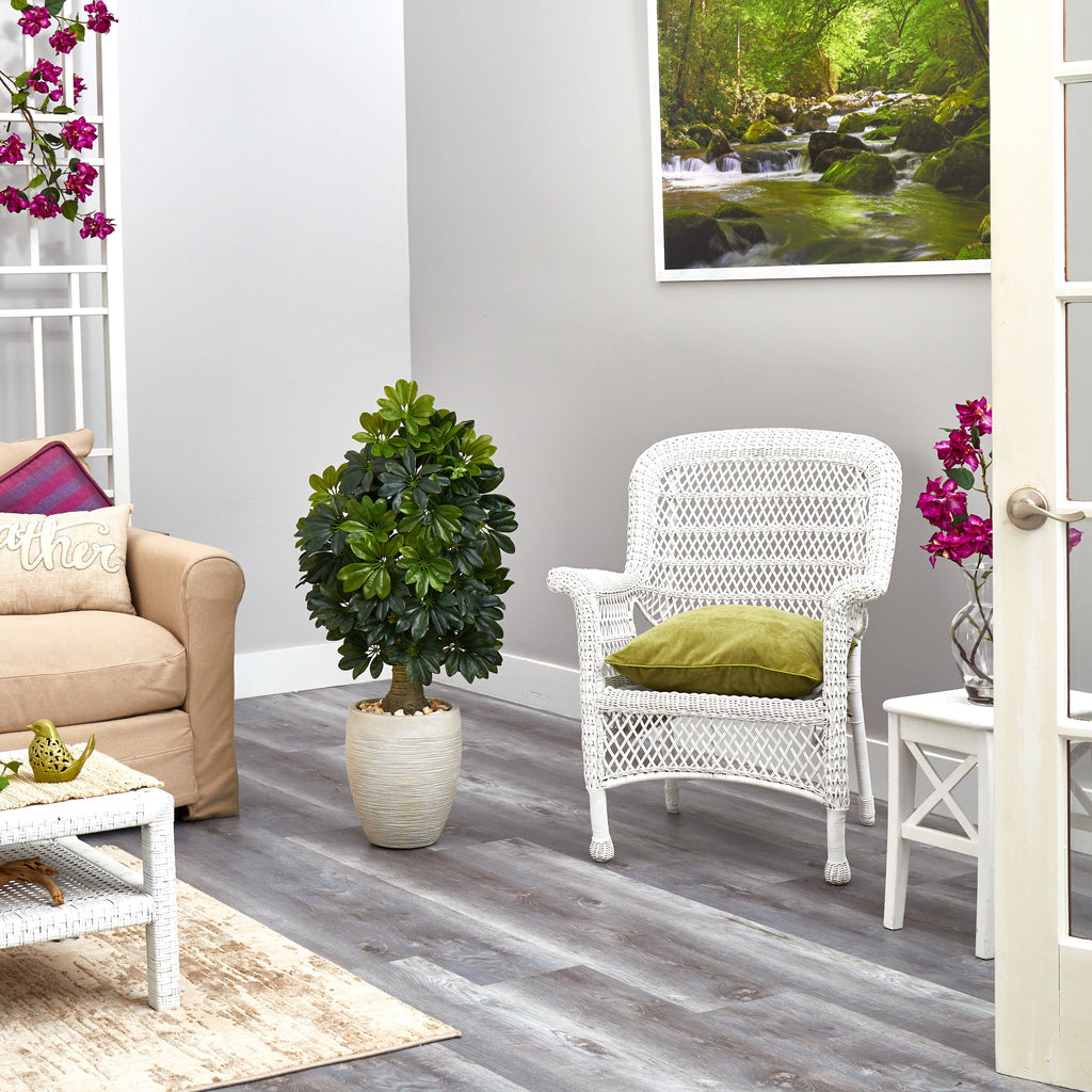 3.5’ Schefflera Artificial Tree in Sand Colored Planter (Real Touch)