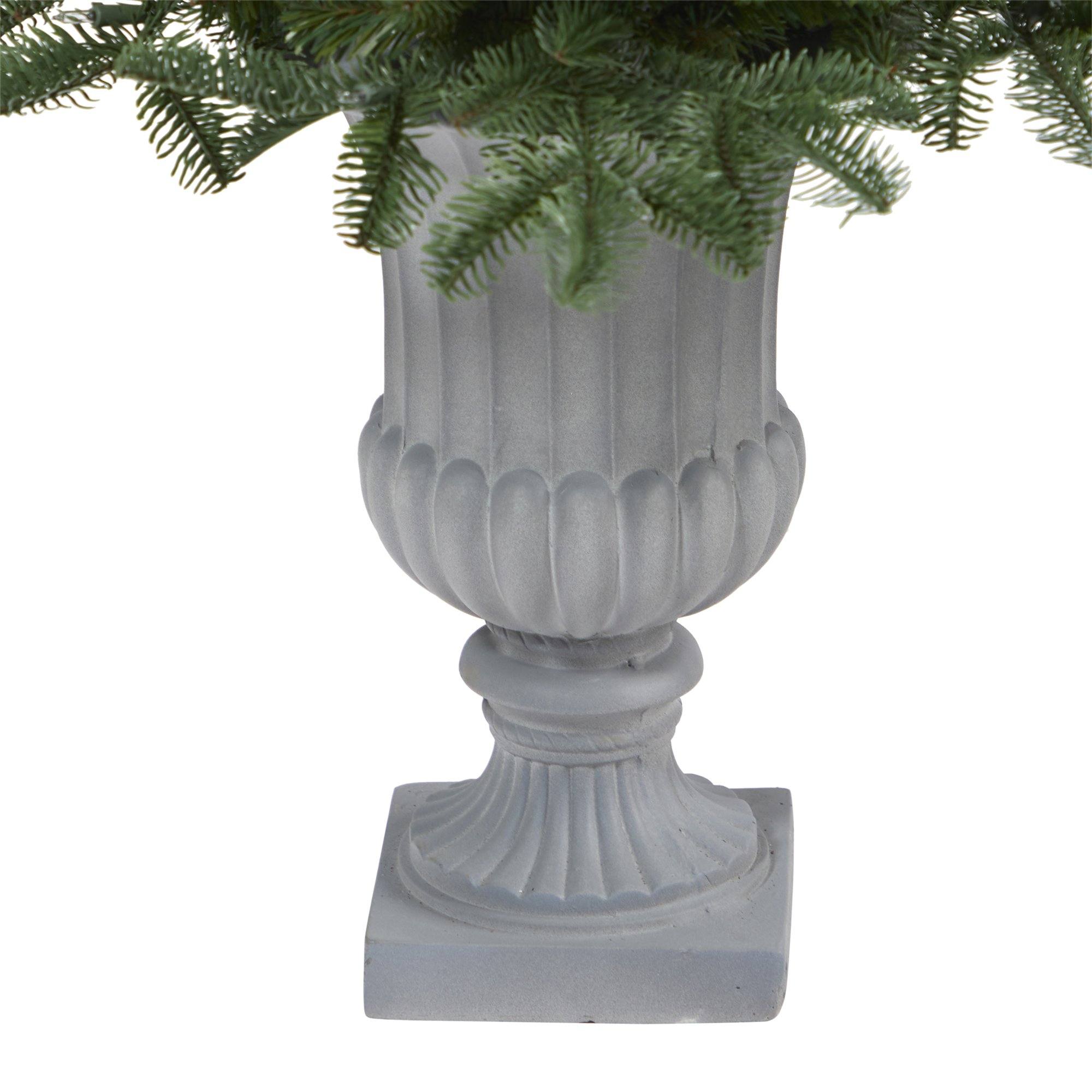 3.5’ South Carolina Spruce Artificial Christmas Tree with 100 White Warm Light and 458 Bendable Branches in Decorative Urn