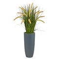 37” Onion Grass Artificial Plant in Gray Planter