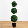 4’ Artificial Triple Ball Boxwood Topiary Tree (Indoor/Outdoor)