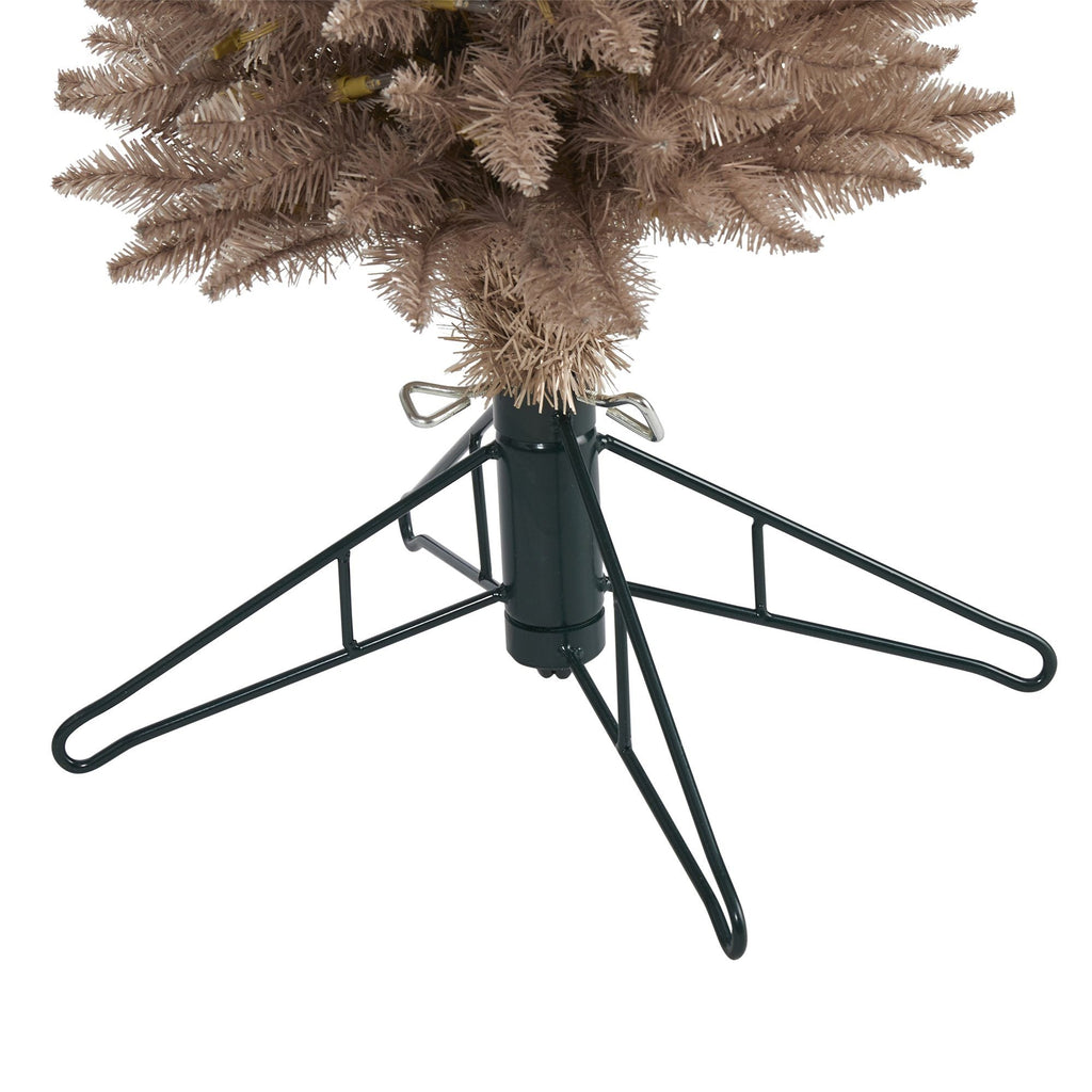 4’ Champagne Pencil Artificial Christmas Tree with 150 (multifunction) Clear LED Lights