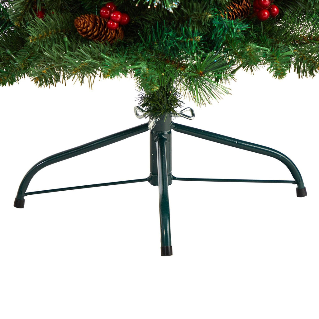 4’ Flat Back Montreal Mountain Artificial Christmas Tree with Pine Cones and Berries