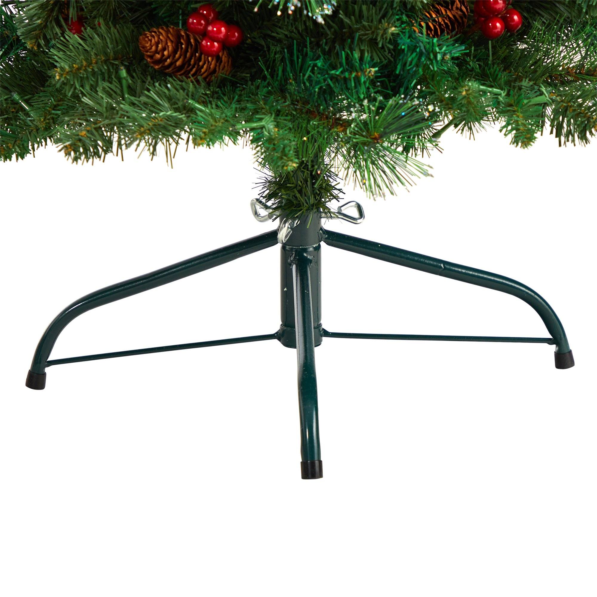 4’ Flat Back Montreal Mountain Artificial Christmas Tree with Pine Cones and Berries