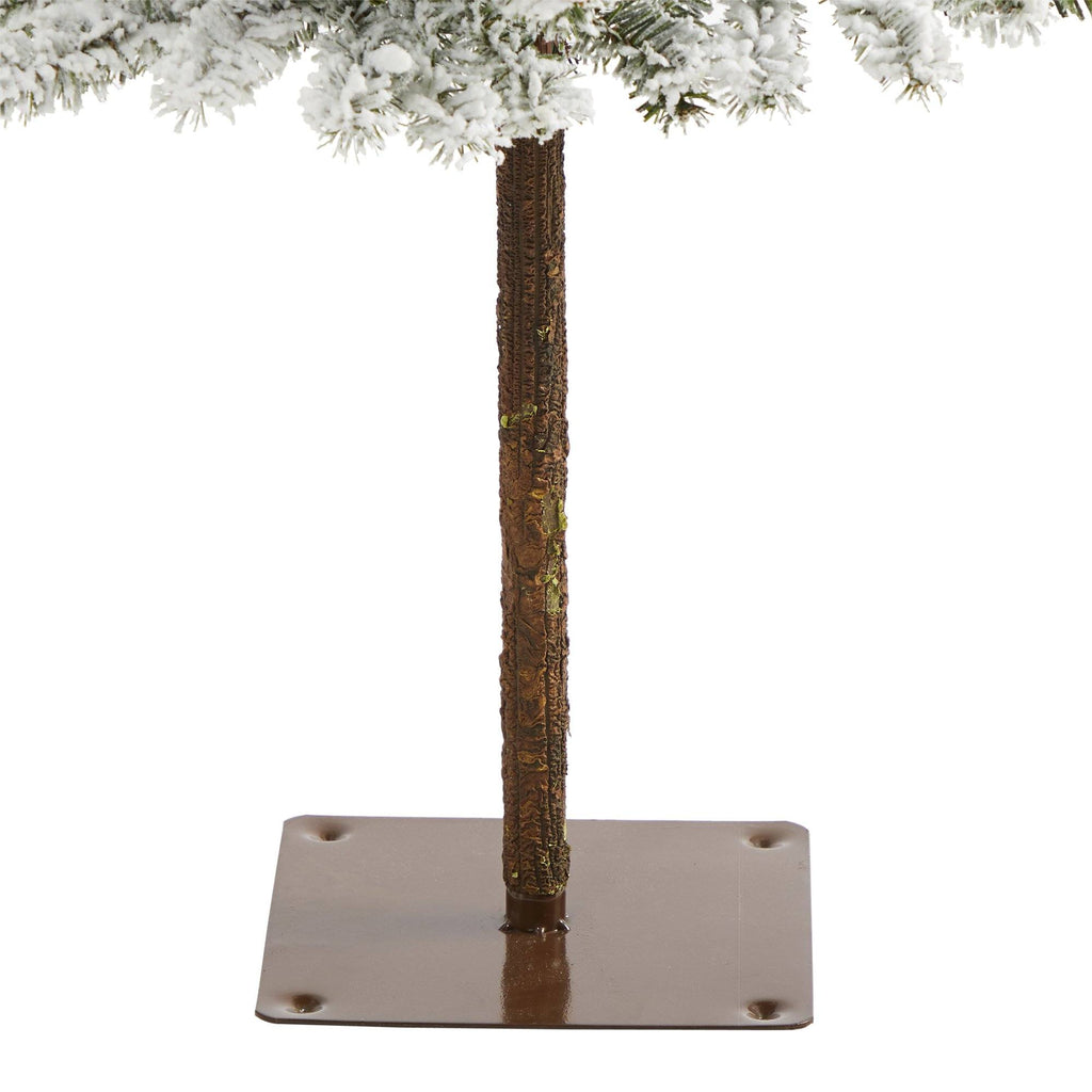 4’ Flocked Alpine Artificial Christmas Tree with 100 Lights and 260 Bendable Branches