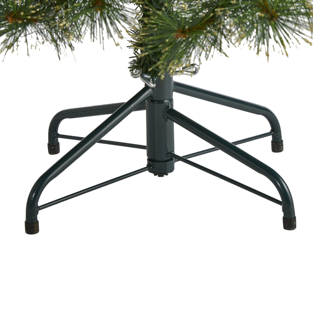 4’ Golden Tip Washington Pine Artificial Christmas Tree with 100 Clear Lights, Pine Cones and 336 Bendable Branches