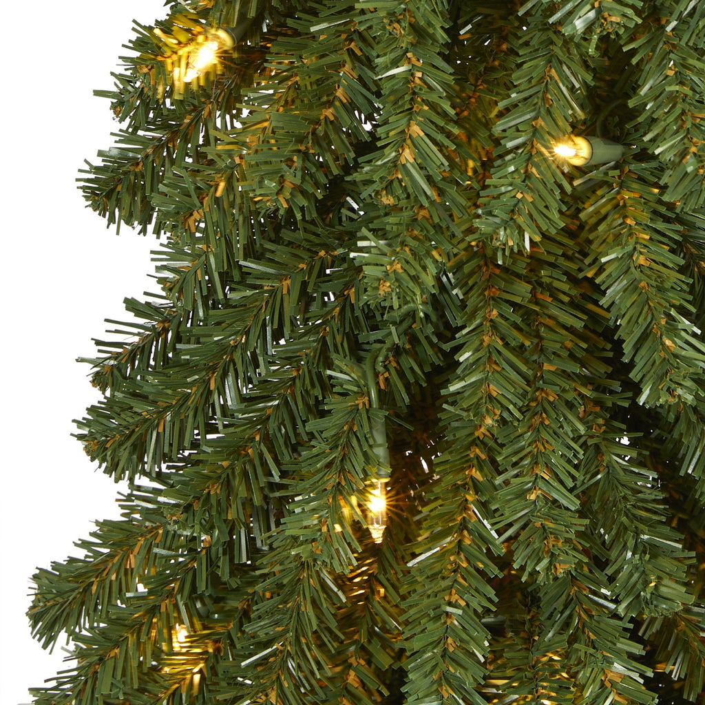 4’ Grand Alpine Artificial Christmas Tree with 100 Clear Lights and 361 Bendable Branches on Natural Trunk
