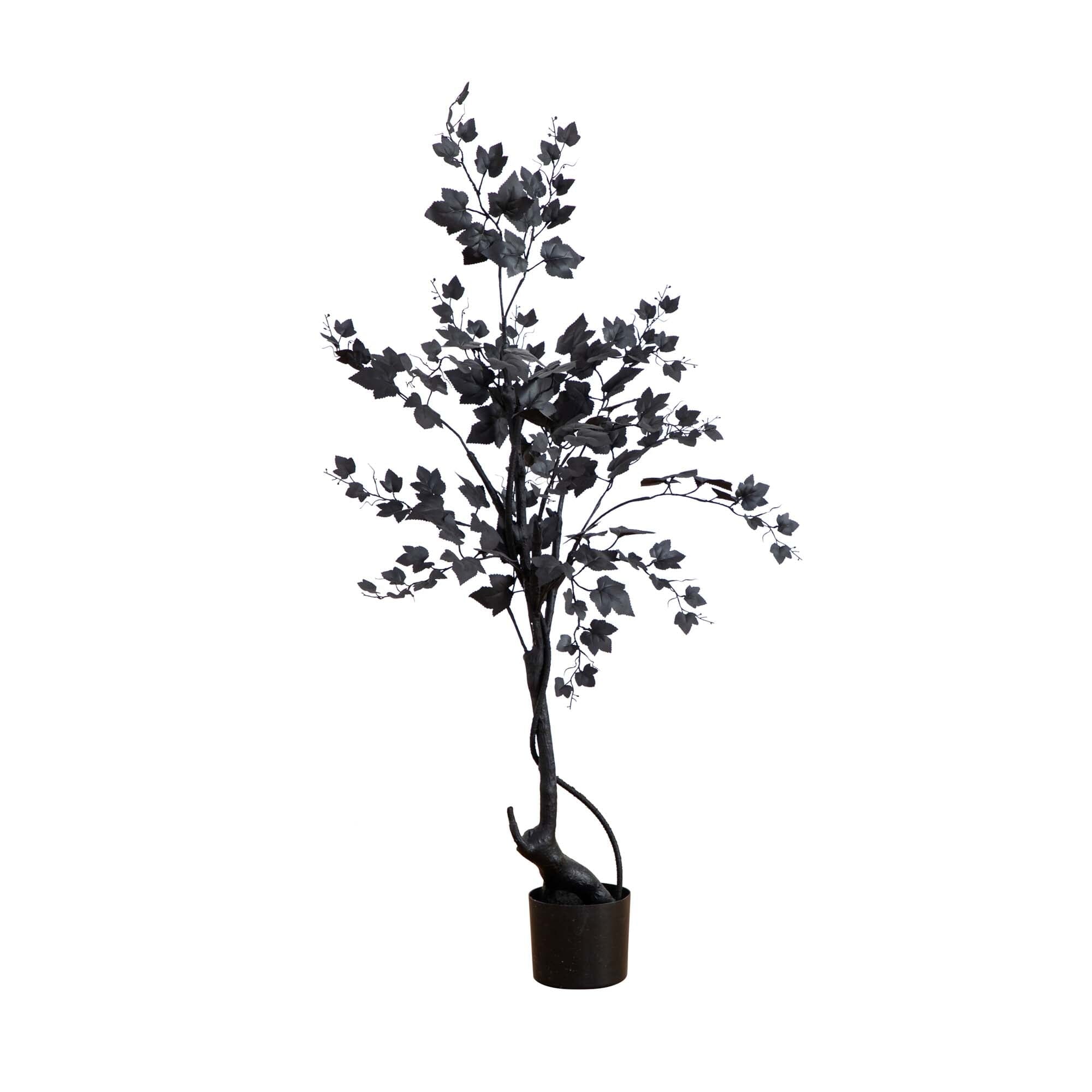4’ Artificial Halloween Black Maple Tree