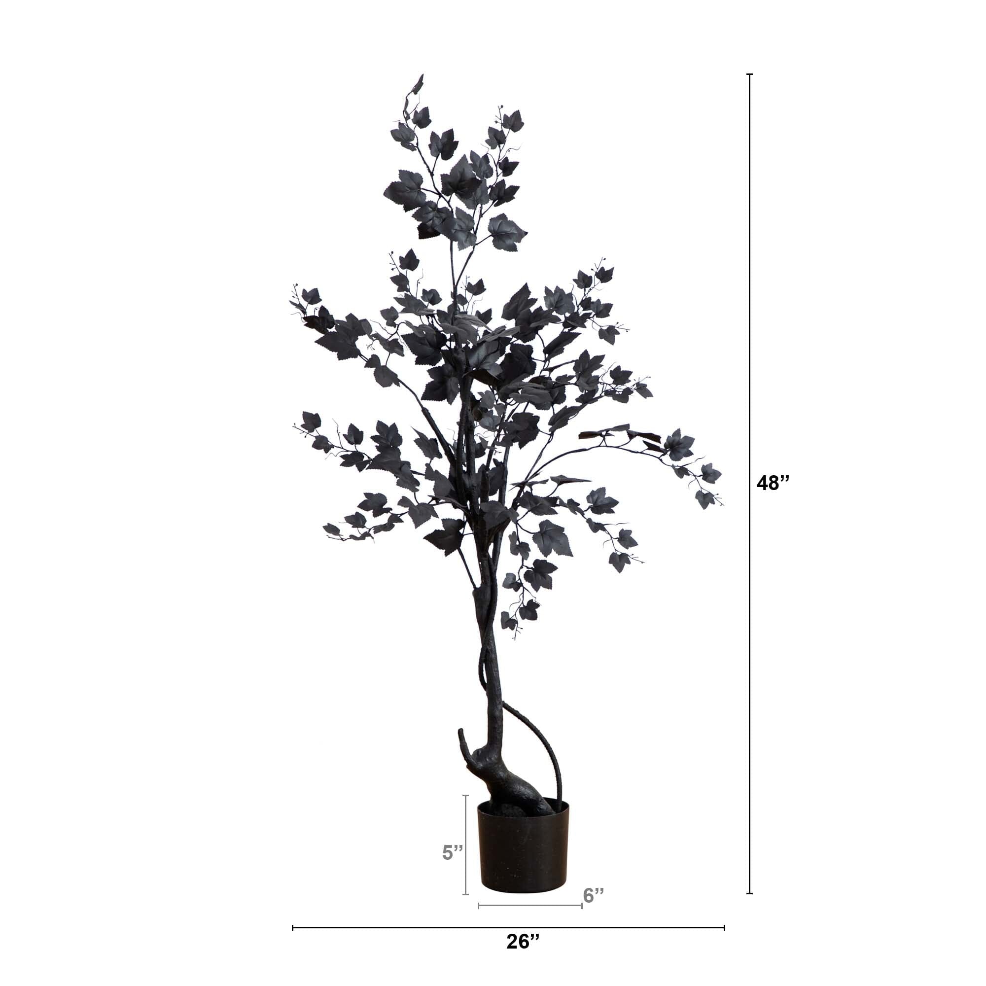 4’ Artificial Halloween Black Maple Tree