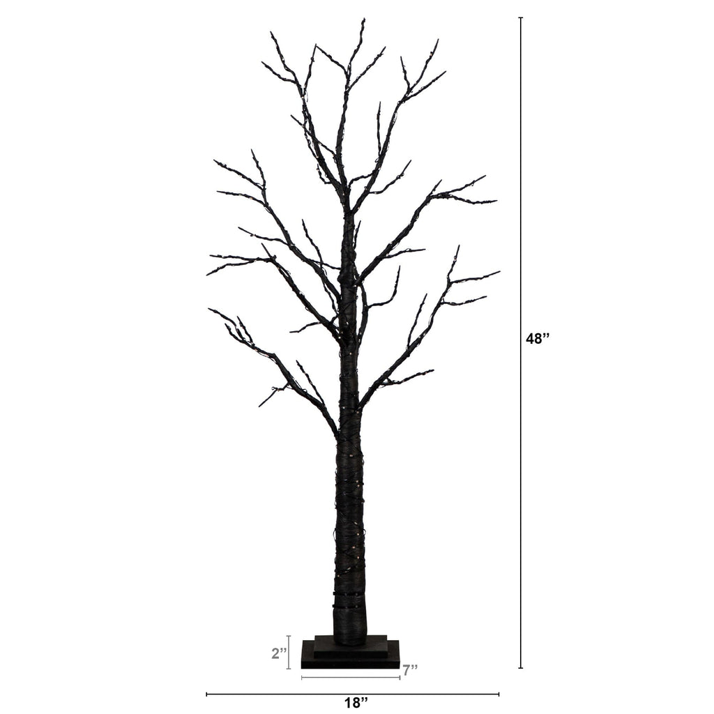 4’ Pre-Lit Artificial Halloween Twig Tree with 240 Orange & Purple LED Lights