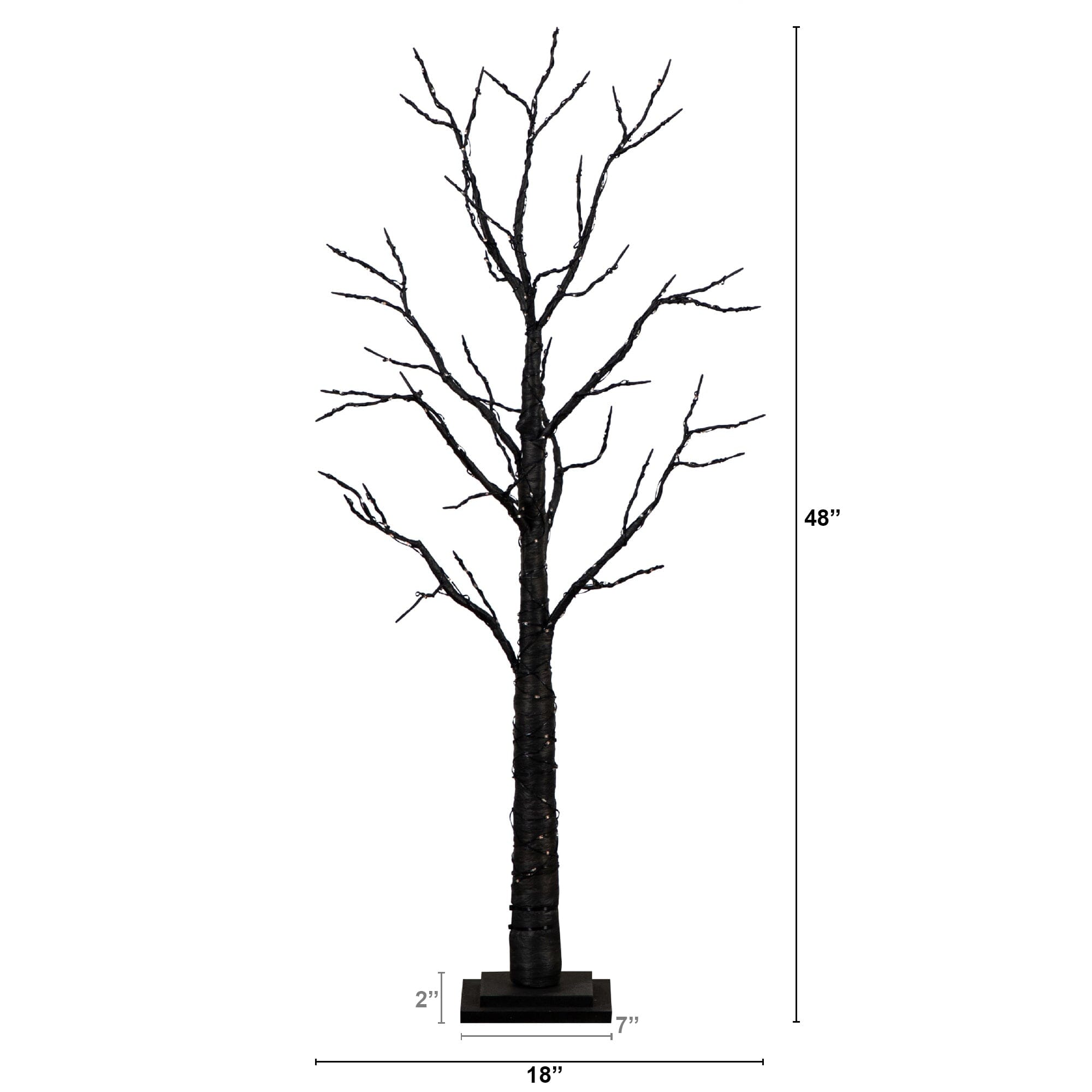 4’ Pre-Lit Artificial Halloween Twig Tree with 240 Orange & Purple LED Lights