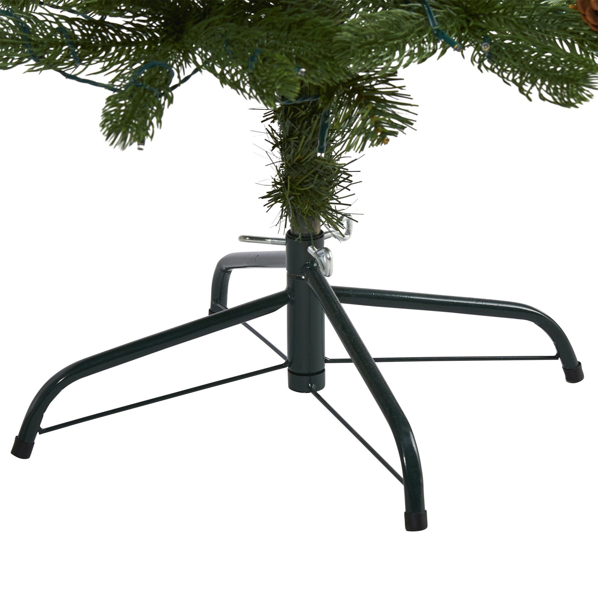 4' Rocky Mountain Spruce Artificial Christmas Tree with Pinecones and 70 Warm White LED Lights