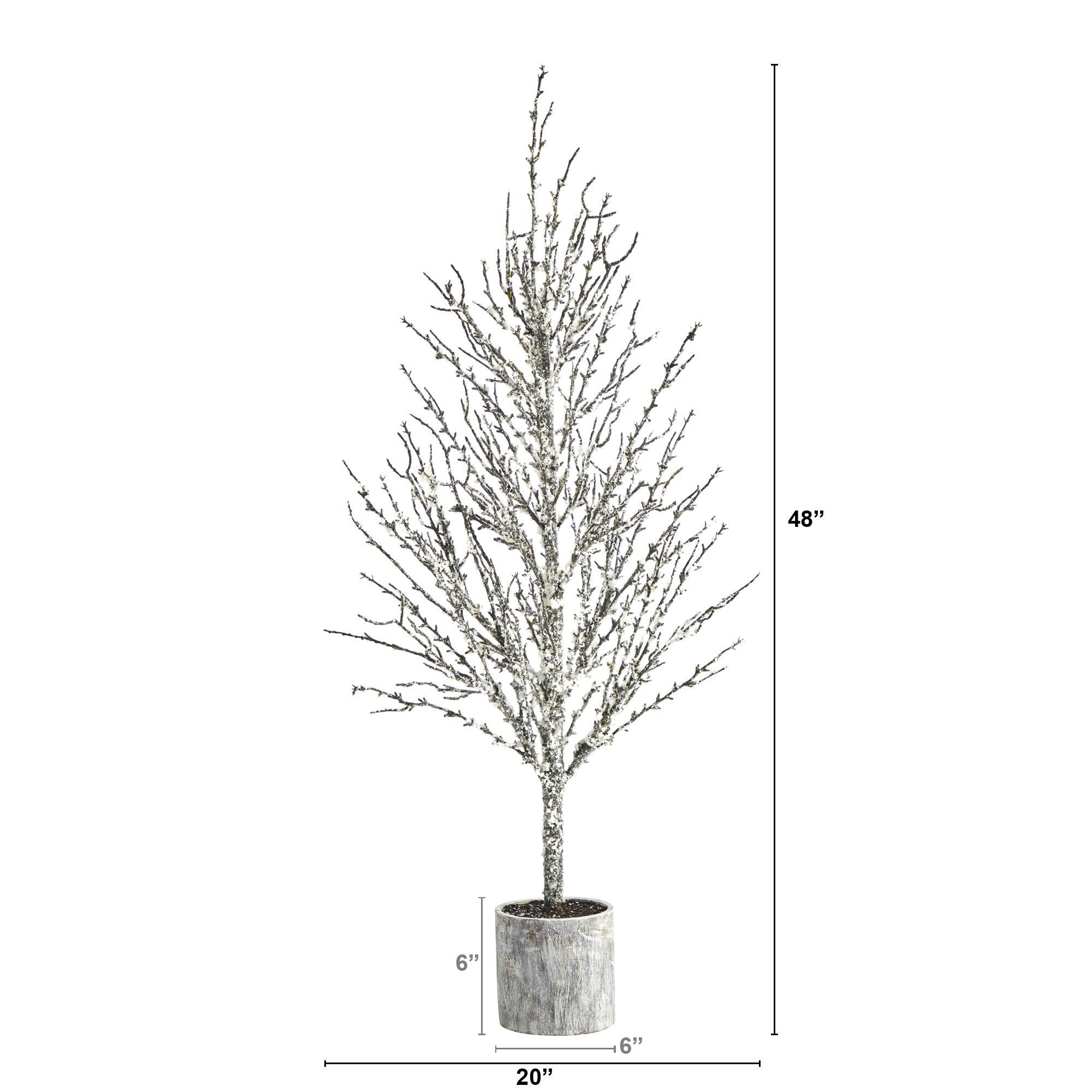 4’ Snowed Twig Artificial Christmas Tree in Decorative Planter