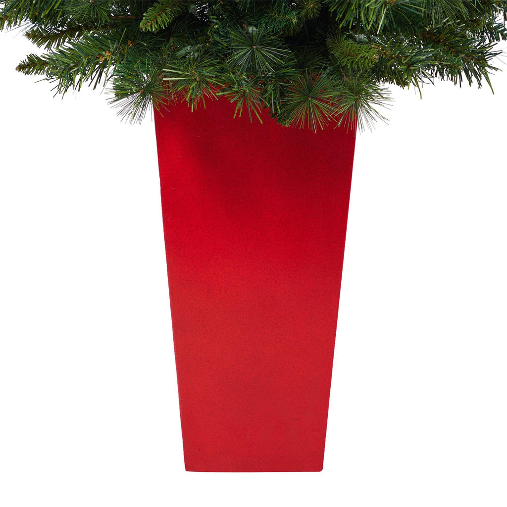 4’ Wyoming Mixed Pine Artificial Christmas Tree with 150 Clear Lights and 270 Bendable Branches in Tower Planter