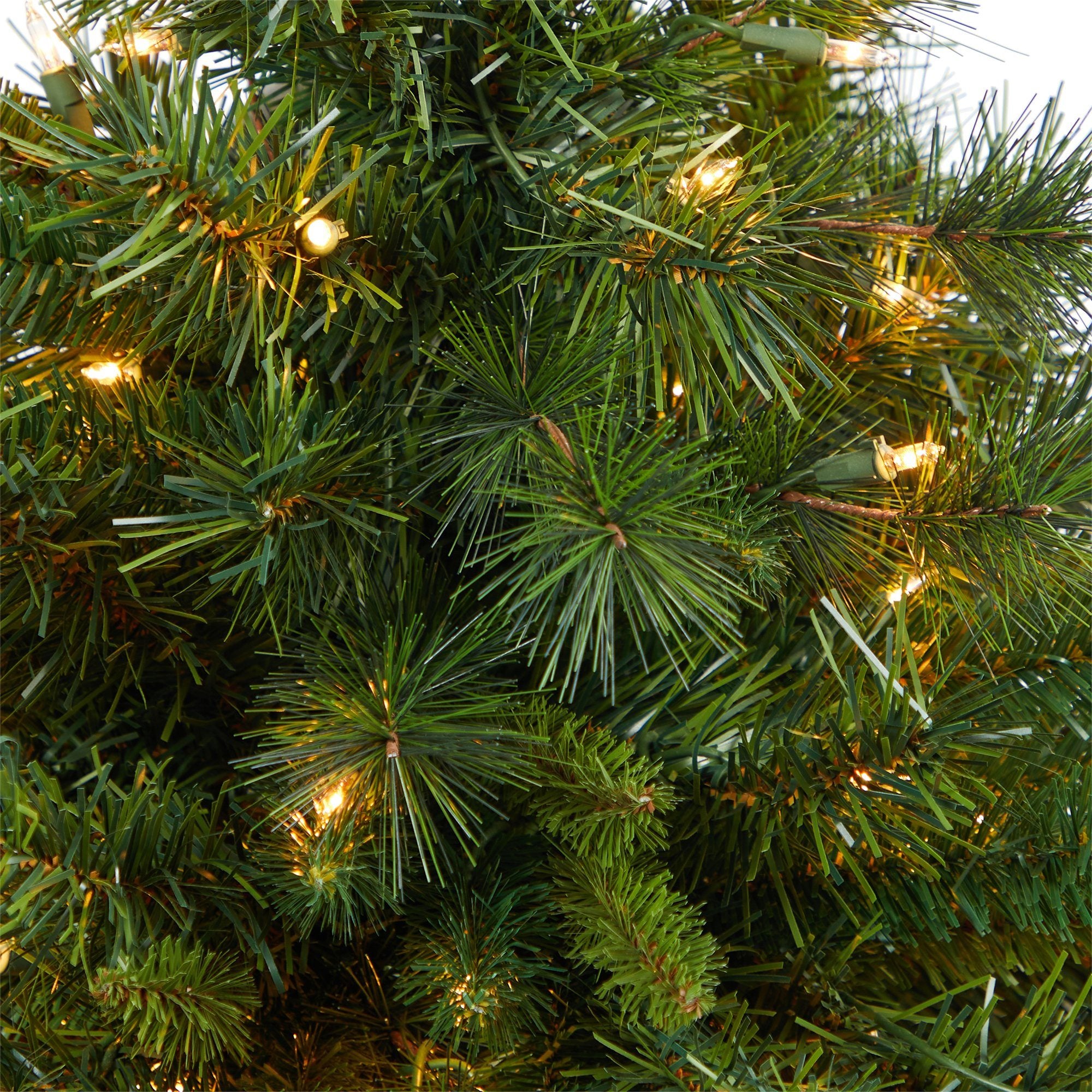 4’ Wyoming Mixed Pine Artificial Christmas Tree with 150 Clear Lights and 270 Bendable Branches in Tower Planter