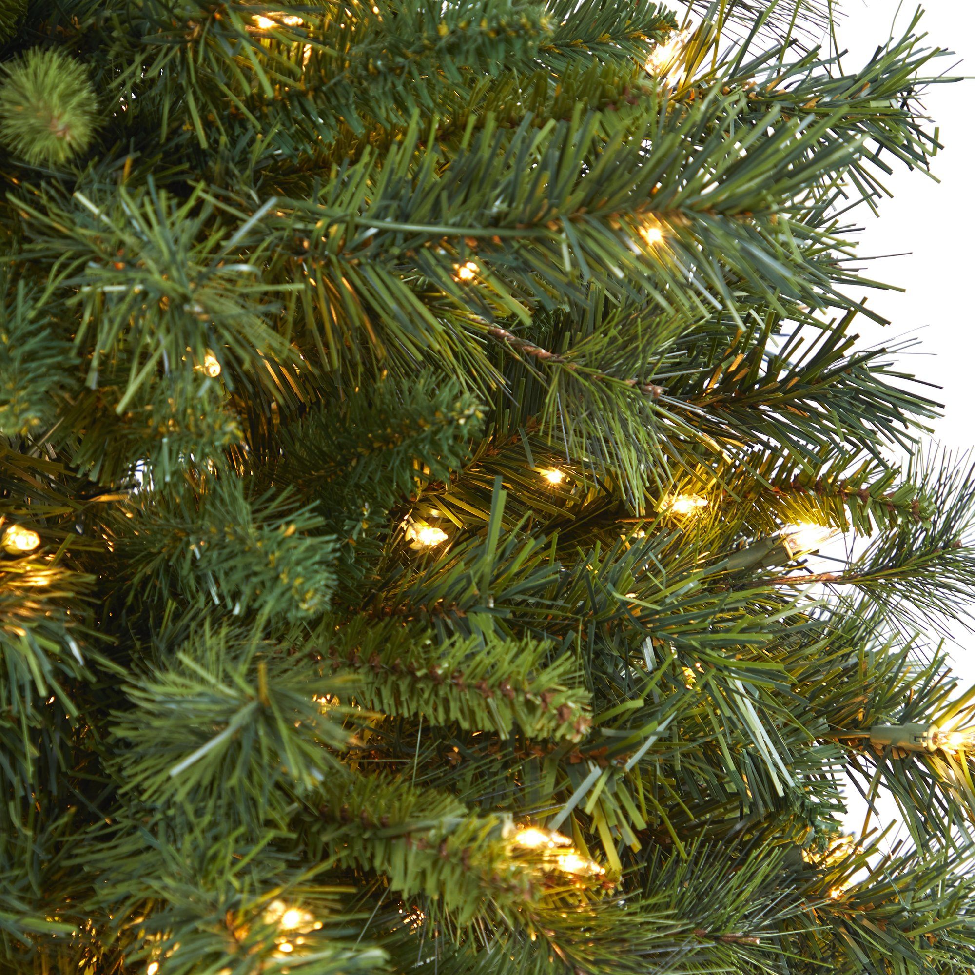 4’ Wyoming Mixed Pine Artificial Christmas Tree with 150 Clear Lights and 270 Bendable Branches in Tower Planter