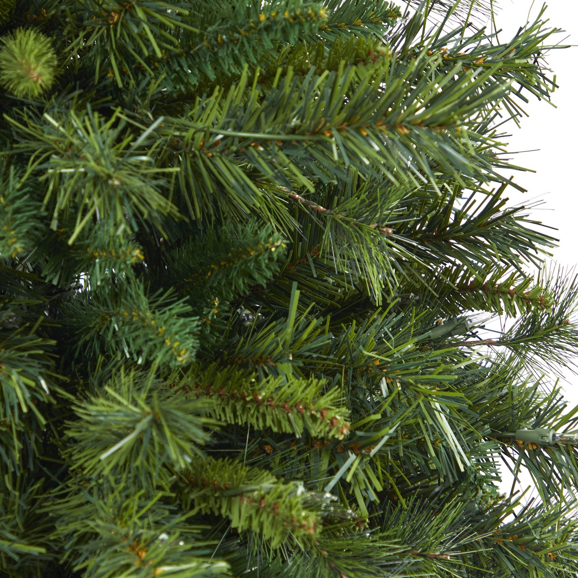 4’ Wyoming Mixed Pine Artificial Christmas Tree with 150 Clear Lights and 270 Bendable Branches in Tower Planter