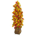 41” Autumn Maple Artificial Tree in Decorative Metal Planter