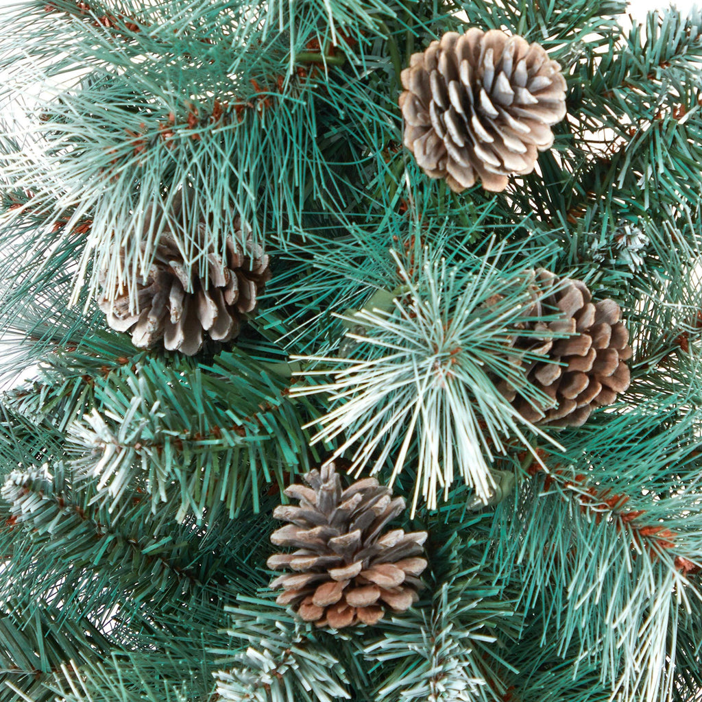 44” Frosted Tip British Columbia Mountain Pine Artificial Christmas Tree in Red Tower Planter