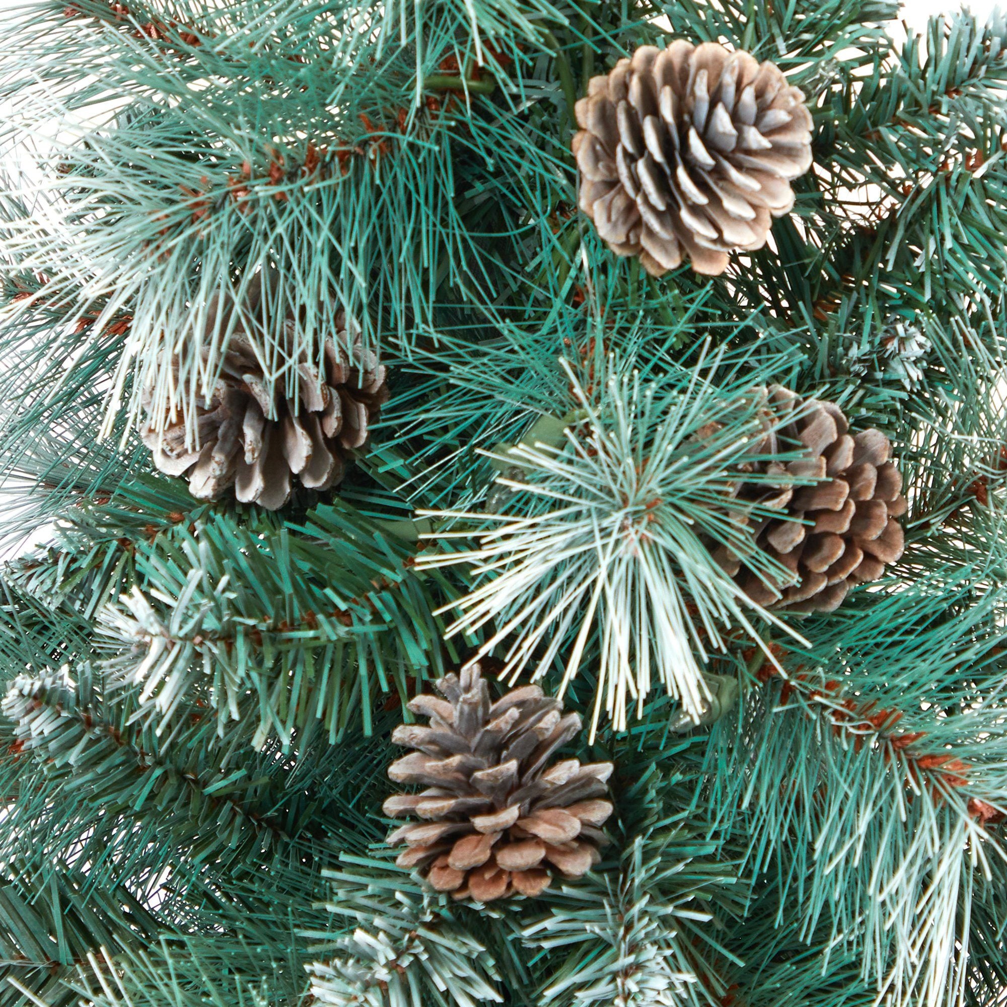 44” Frosted Tip British Columbia Mountain Pine Artificial Christmas Tree in Red Tower Planter