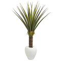 4.5' Agave Artificial Plant in White Planter