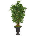 4.5’ Black Olive Artificial Tree in Charcoal Urn