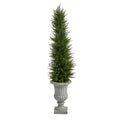 4.5’ Cypress Artificial Tree in Decorative Urn UV Resistant (Indoor/Outdoor)