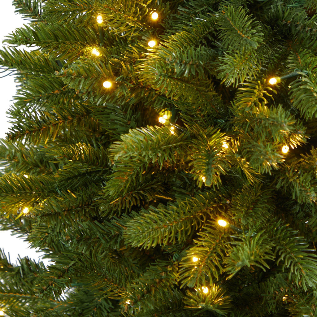 4.5’ Sierra Spruce “Natural Look” Artificial Christmas Tree with 150 Clear LED Lights in Decorative Urn