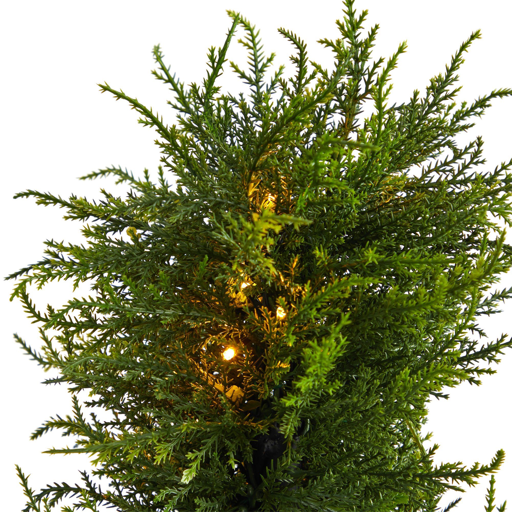45” Spiral Cypress Artificial Tree with 80 Clear LED Lights UV Resistant (Indoor/Outdoor)