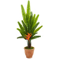 4.5’ Traveler's Palm Artificial Tree in Terra-Cotta Planter