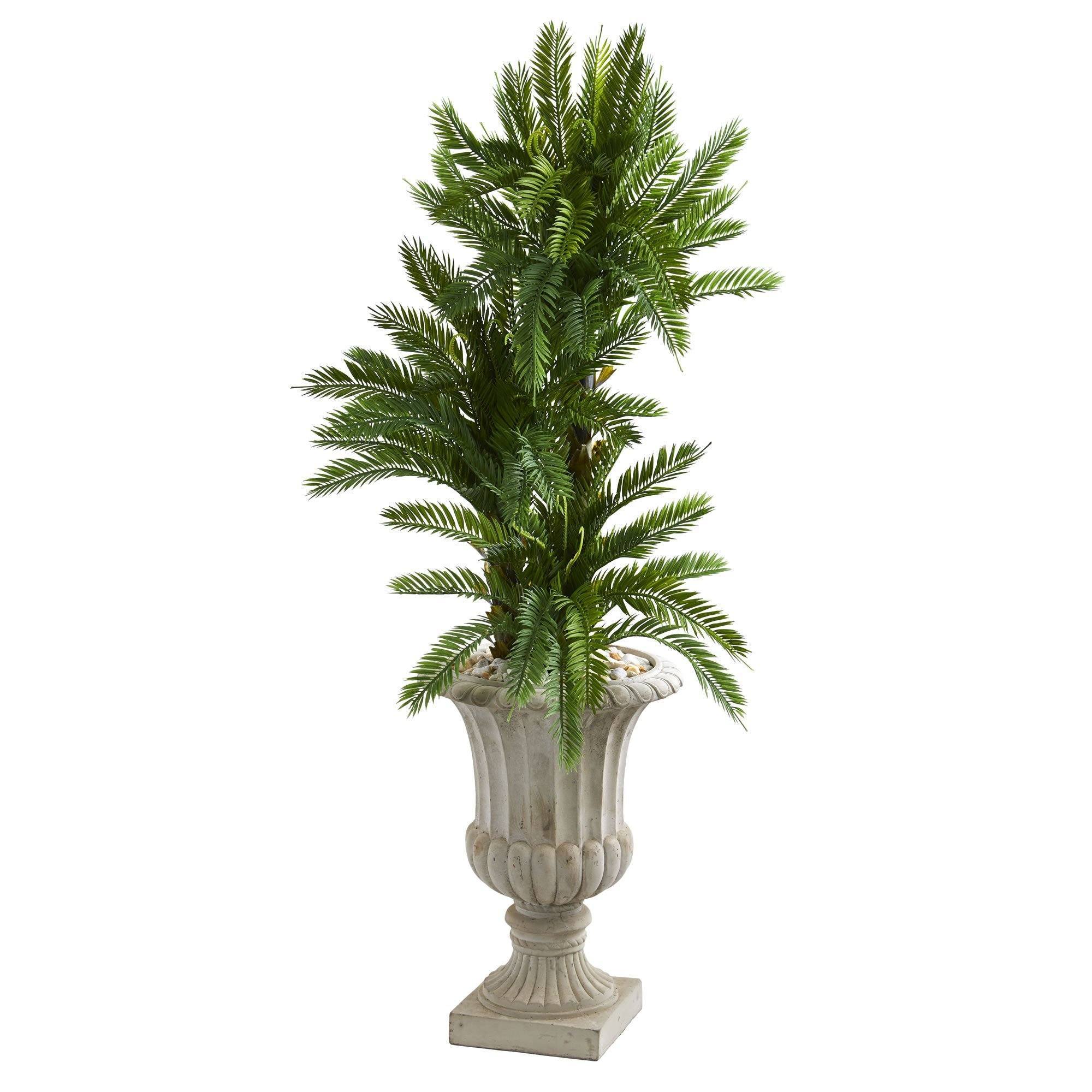 4.5’ Triple Cycas Artificial Plant in Urn