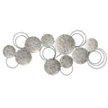 4.5’ x 2’ Galvanized Embossed Metal Discs Wall Art Decor