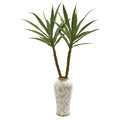 47” Double Yucca Artificial Plant in Designer Planter