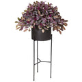 49” Fall Laurel Leaf with Berries Artificial Plant in Black Planter with Stand