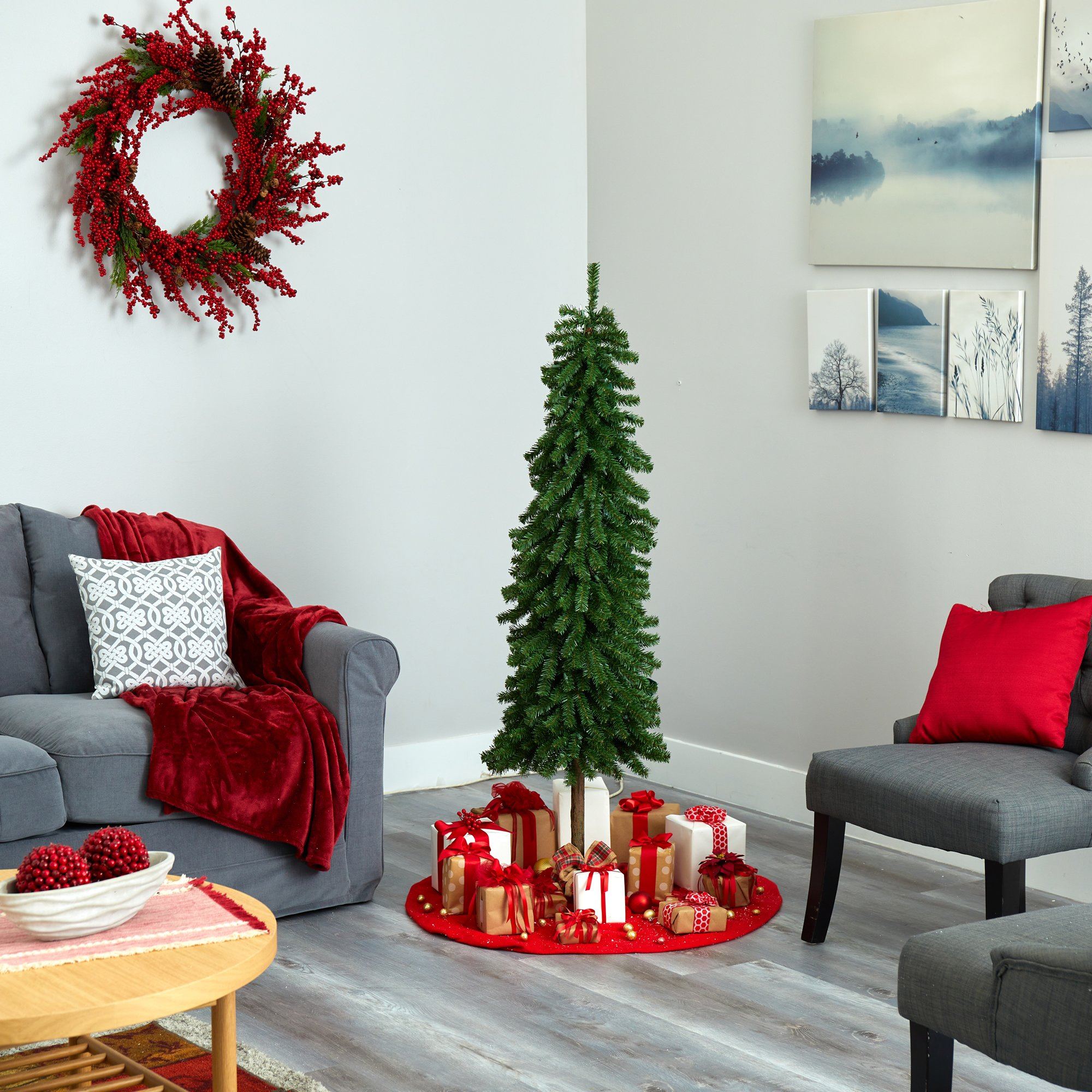 5' Alpine Artificial Christmas Tree with 150 Lights and 405 Bendable Branches