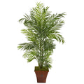 5’ Areca Artificial Palm Tree in Brown Planter(Indoor/Outdoor)