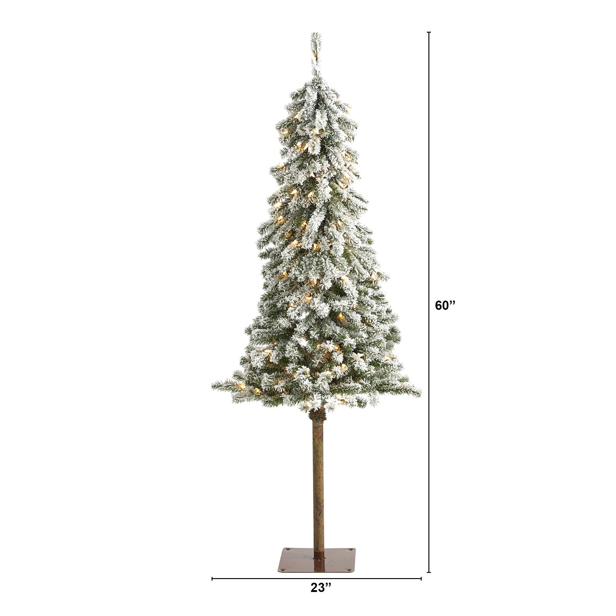 5’ Flocked Alpine Artificial Christmas Tree