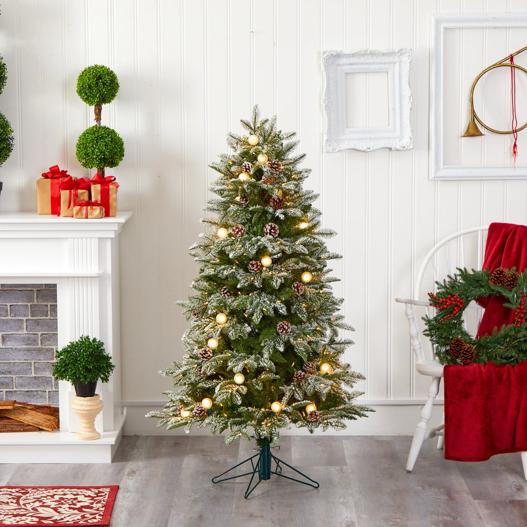 5' Flocked Whistler Mountain Fir Artificial Christmas Tree