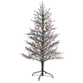 5' Frosted Berry Twig Artificial Christmas Tree with 200 Multicolored Gum Ball LED Lights and 386 Bendable Branches